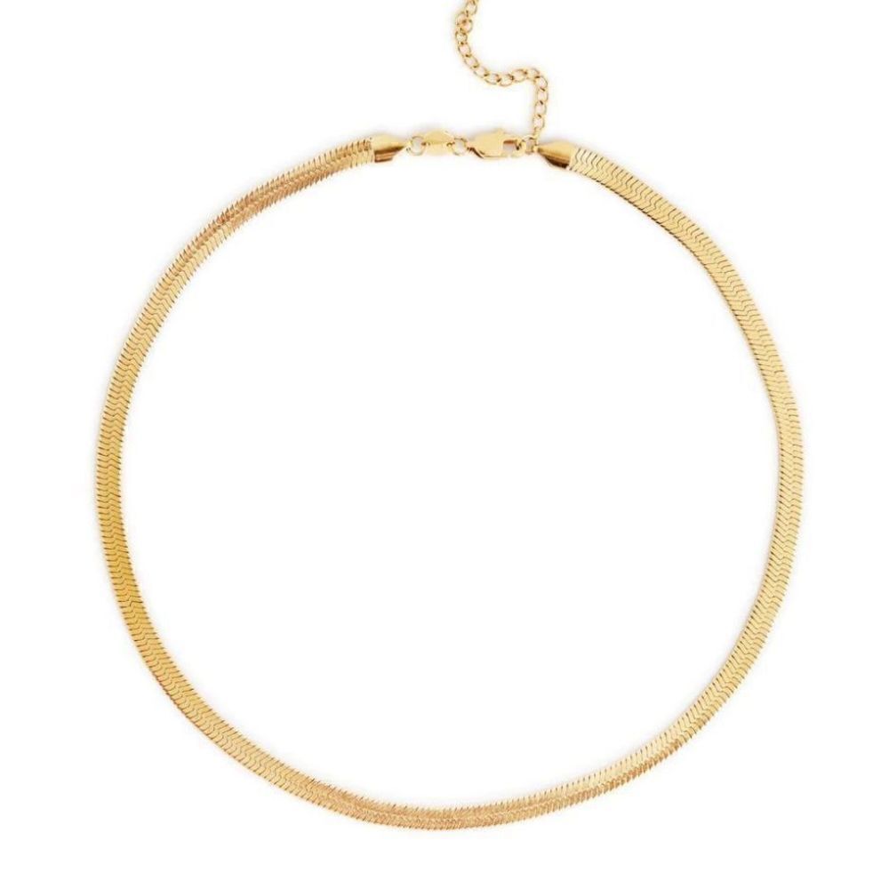 Jennifer Zeuner 14k Plated Herringbone Necklace NEW
